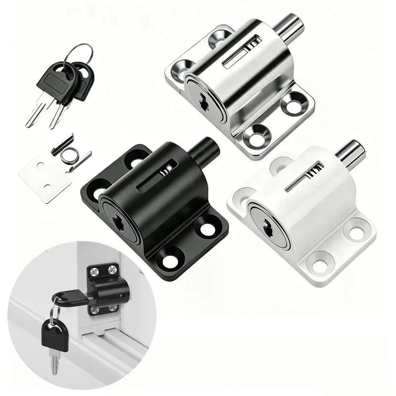 1Set Sliding Door Window Locks With 2 Keys Baby Child Safety Protection Anti Theft Door Window Security Lock Catches Set