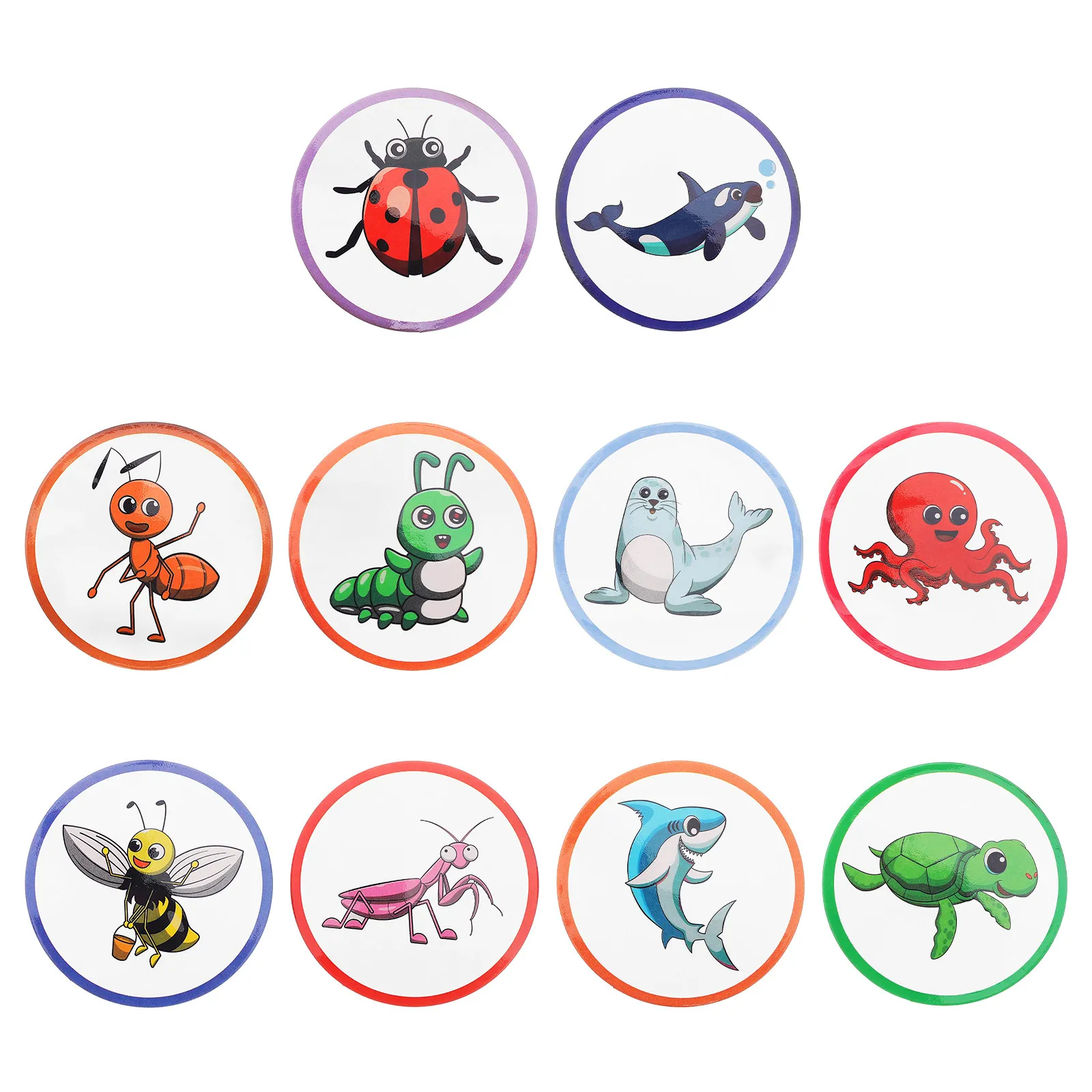10Pcs Color Changing Potty Training Stickers Heat Sensitive Adhesive Cartoon Decals for Potty Training Targets