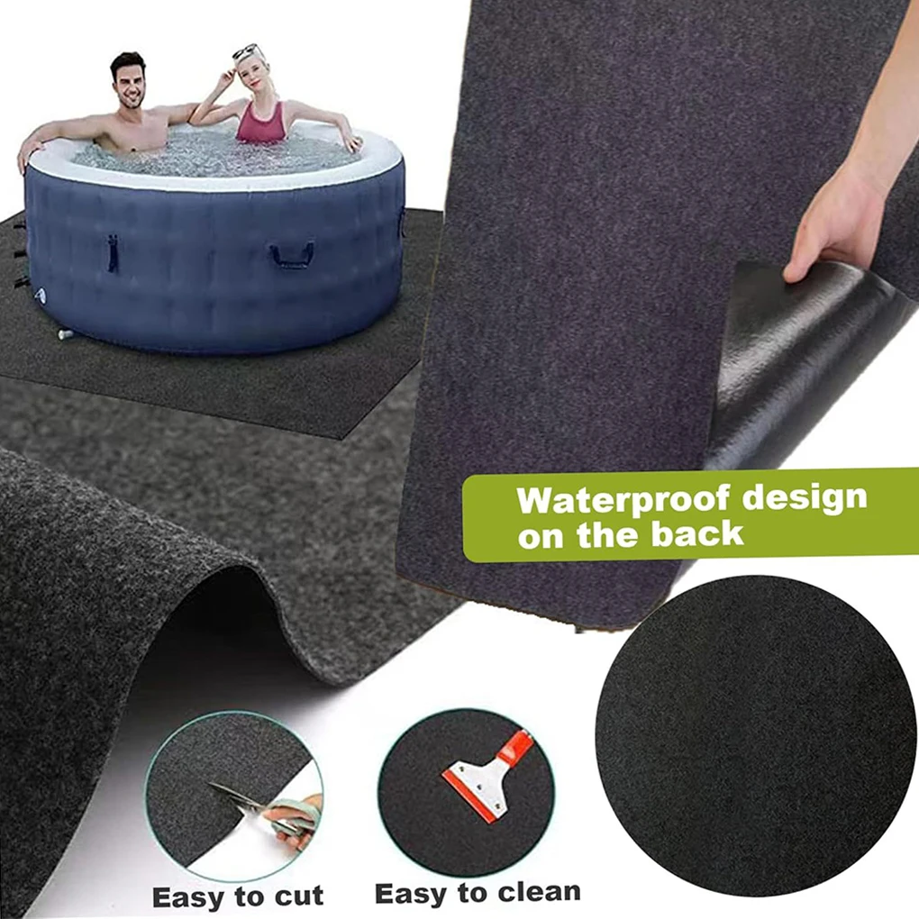 Almohadilla redonda para revestimiento de piscina de 4m, almohadilla protectora negra para piscinas en el suelo, estera interior y exterior para debajo de la piscina, lona resistente para Villa