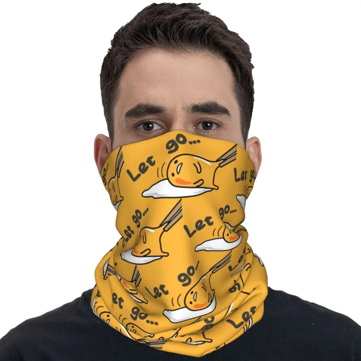 Gudetama Lets Go Bandana Trendy Balaclava Autumn Outdoor Sports Sun Protection Bicycle Mask Neck Warmer Face Cover Mask