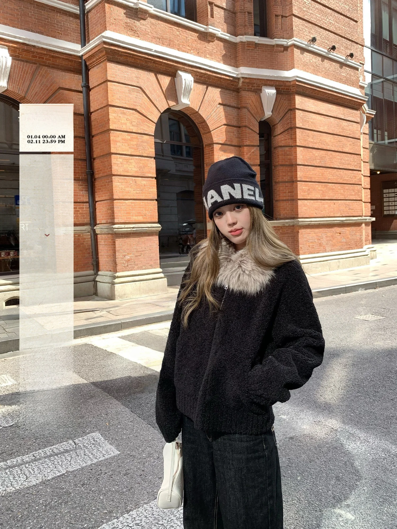 

Экологичная женская куртка из овечьей шерсти с большим меховым воротником, повседневная, укороченная, из натурального меха и кожи