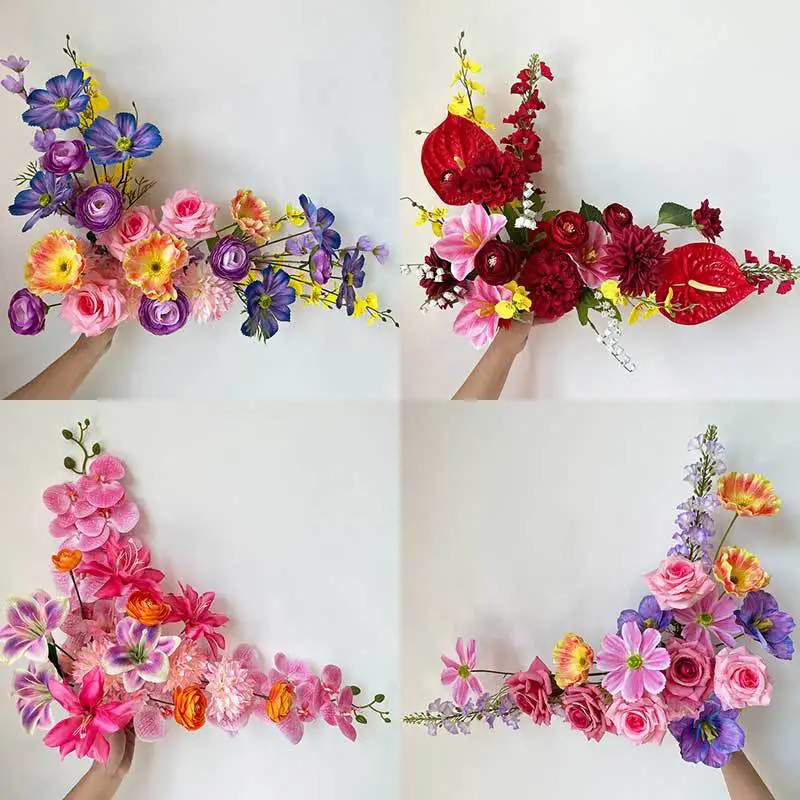 Arch flower wedding water sign opening welcome lintel simulated flower row wedding decoration fake flower