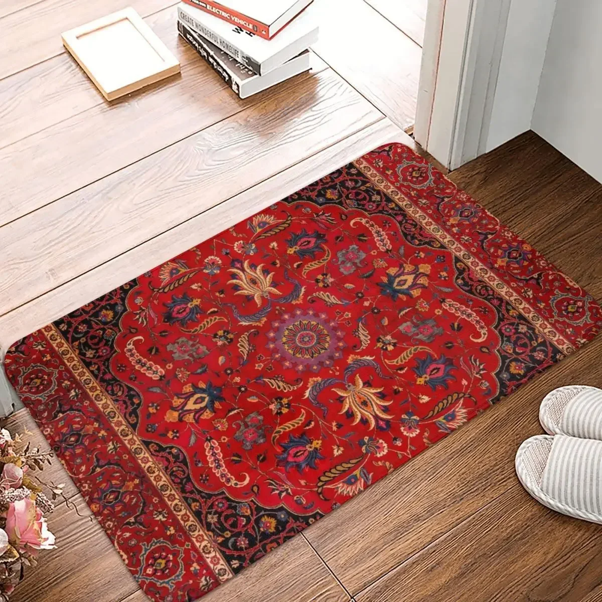 

Antique Persian Rug Doormat Polyester Floor Mat Dust-proo Carpet Kitchen Entrance Home Rugs Mats Bathroom Non-slip Footpad