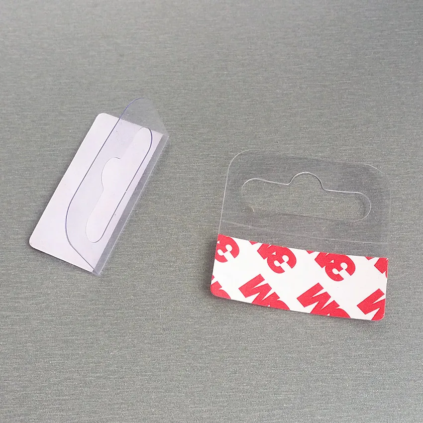 Plástico PVC PET Hang Hooks, Ganchos De Mercadoria, Saco De Caixa De Exibição Do Pacote, Cabides De Fita Adesiva, 400Pcs