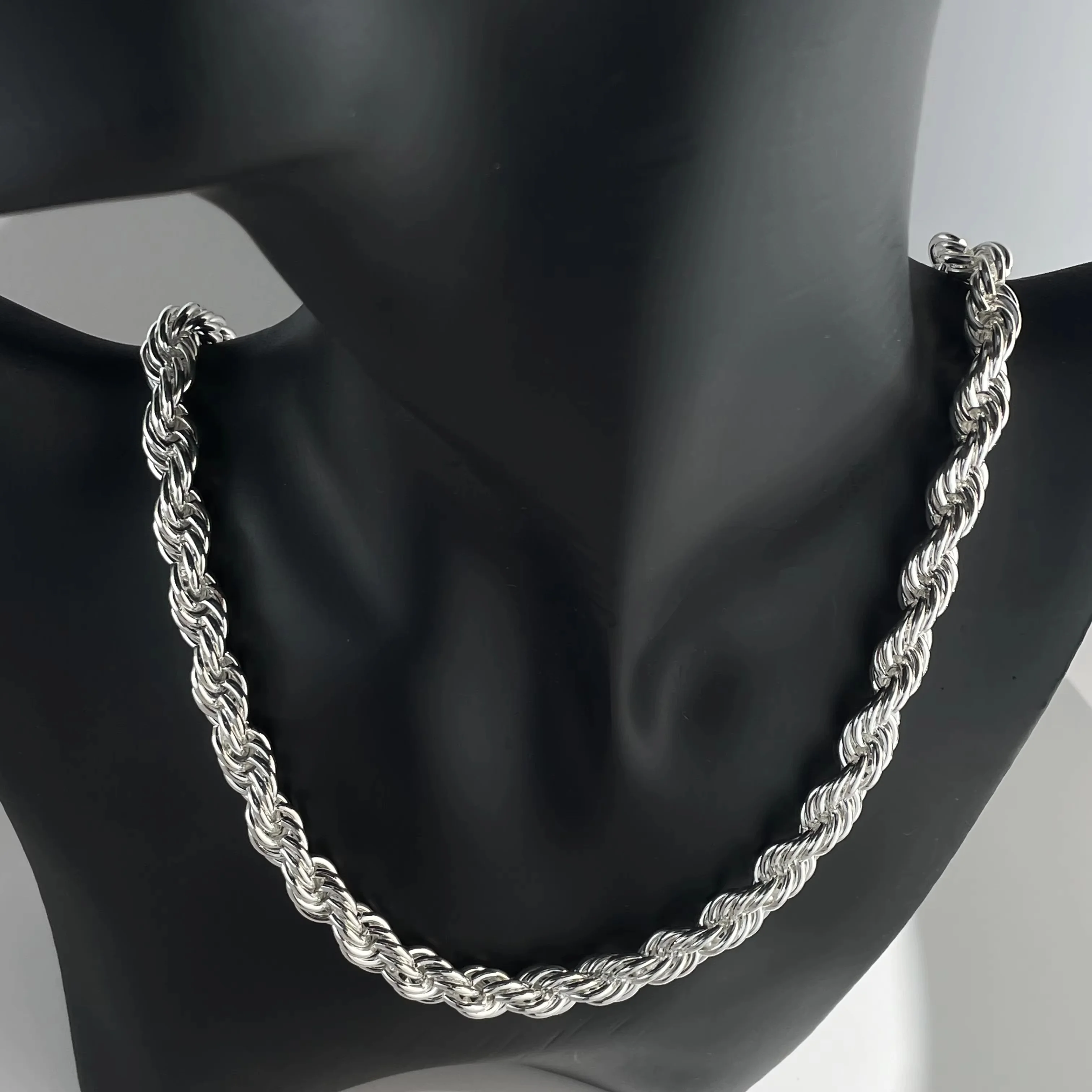 925 Sterling Silver 5/6/8MM 16-30 Inches Rope Chain Necklace For Men Women Fashion Punk Wedding Party Gifts Jewelry