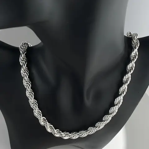 925 Sterling Silver 5/6/8MM 16-30 Inches Rope Chain Necklace For Men Women Fashion Punk Wedding Party Gifts Jewelry