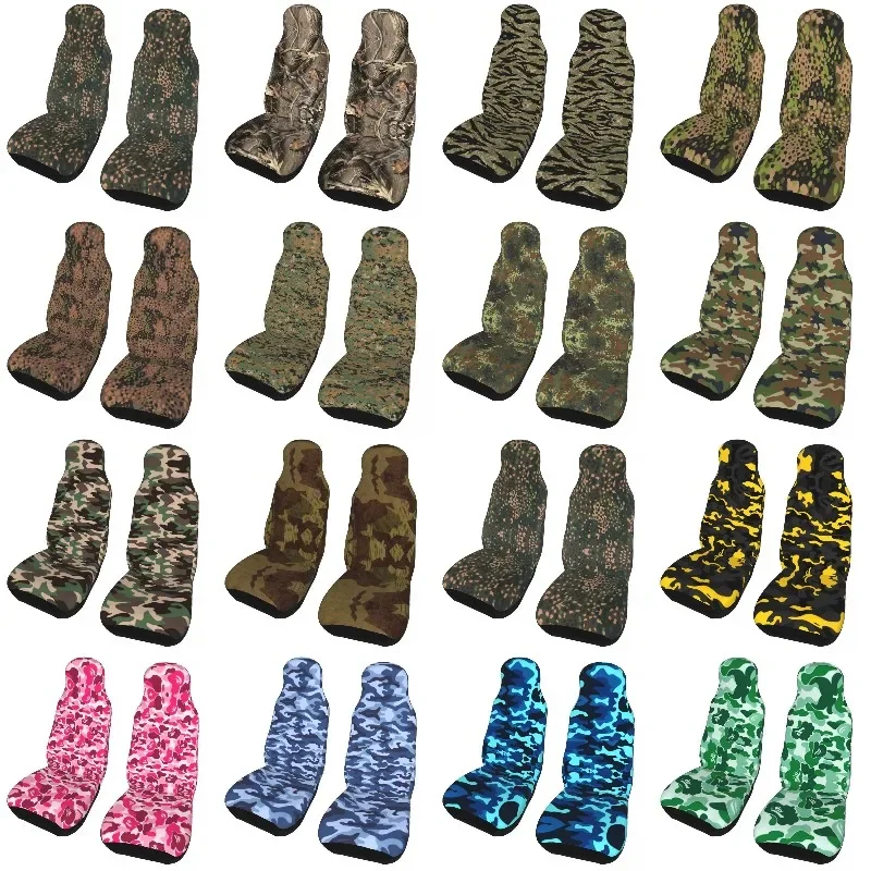 Military Camouflage Green Brown Black Car Seat Covers Universal for Cars SUV Army Camo Bucket Seats Protector Covers Women