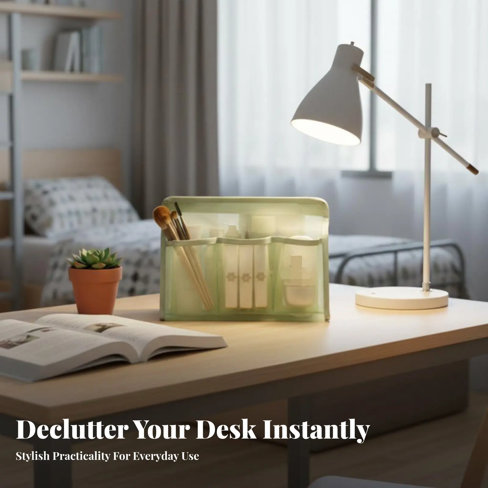 Multi-Compartment Organizer Compartmentalized Design Divided Storage Container Space Saving Large Capacity for Vanity