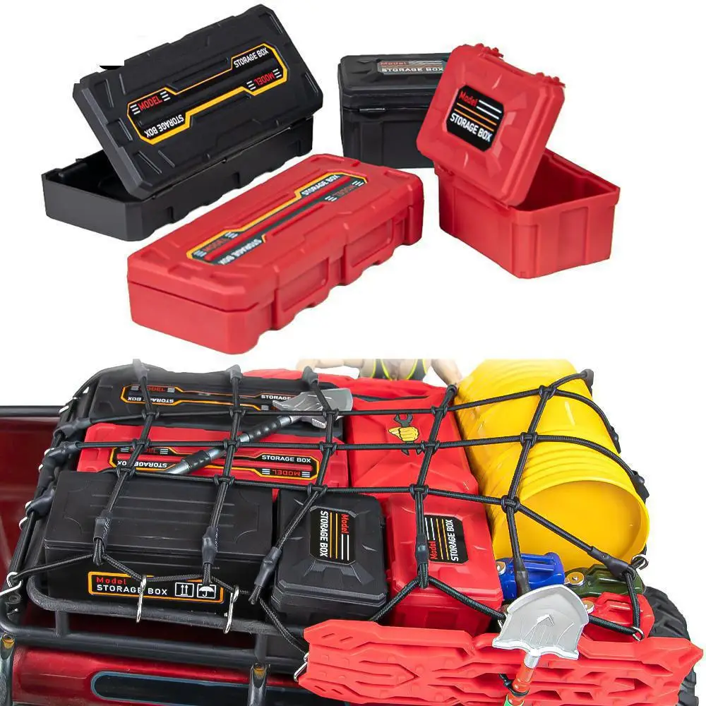 2pcs Plastic Luggage Storage Box Decoration Tool For 1/10 Rc Crawler Axial Scx10 90046 Trax/as Trx4 Trx6 Redcat Rgt Yikong Rc4wd