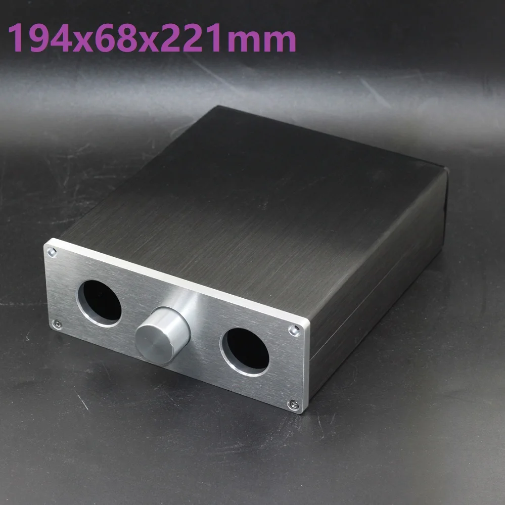 W194 H68 D221 Dual VU Meters Rear Stage Shell Hi End Hifi Enclosure Preamplifier Cabinet Audio Case Power Amplifier Housing PSU