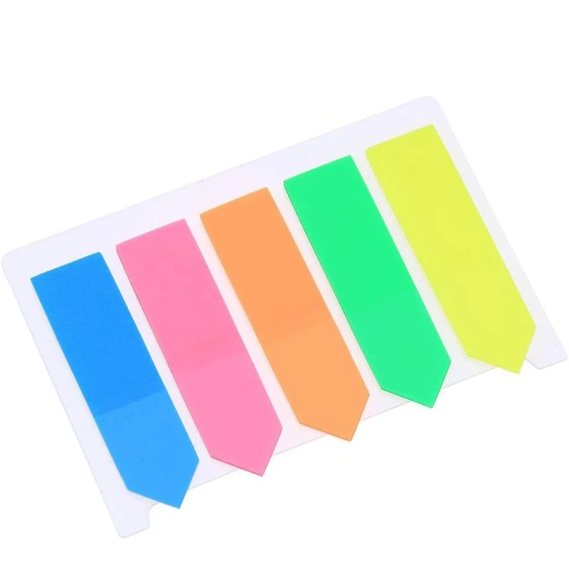 ملصق علامة نوتات لاصق للمدرسة والمكتب ، علامات صغيرة ملونة ، ملصقات صفحات ، 12x44 ، 5 ألوان ،!