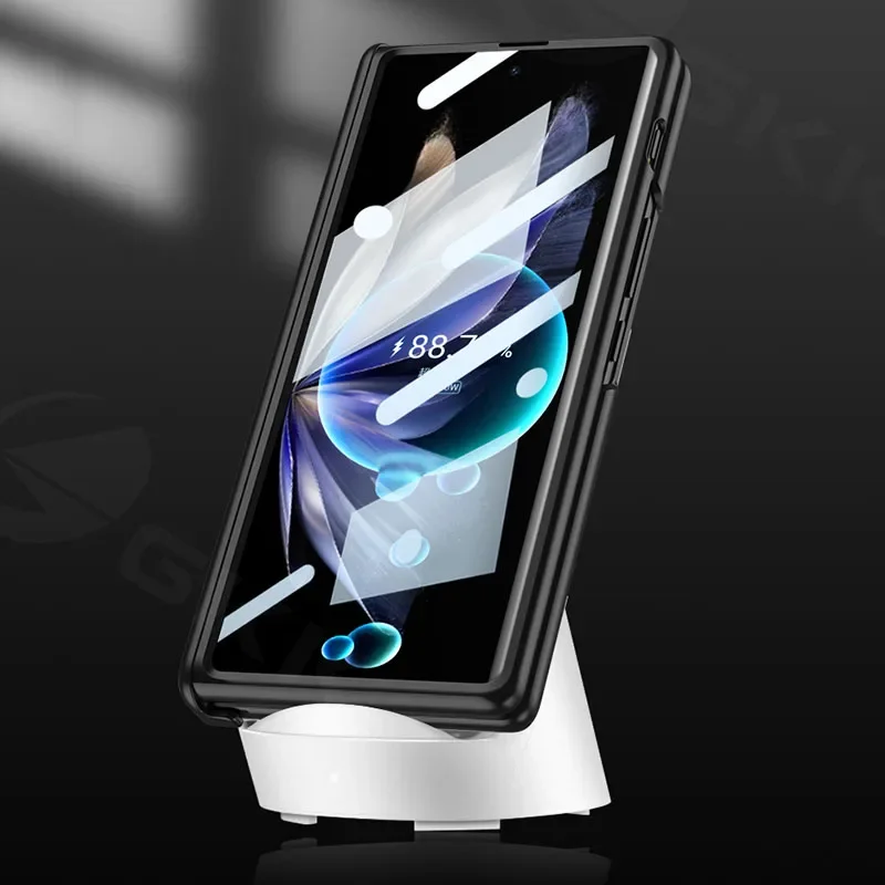 

For Vivo X Fold 2 With Front Glass All-included Protective Cover For Vivo X Fold 2 3 Pro Case Magnetic Hinge Plastic Stand Case