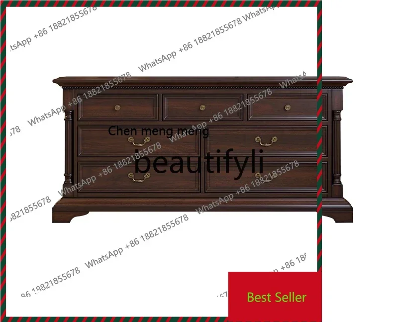 

K182American solid wood classic retro chest of drawers American chest of drawers bedroom storage