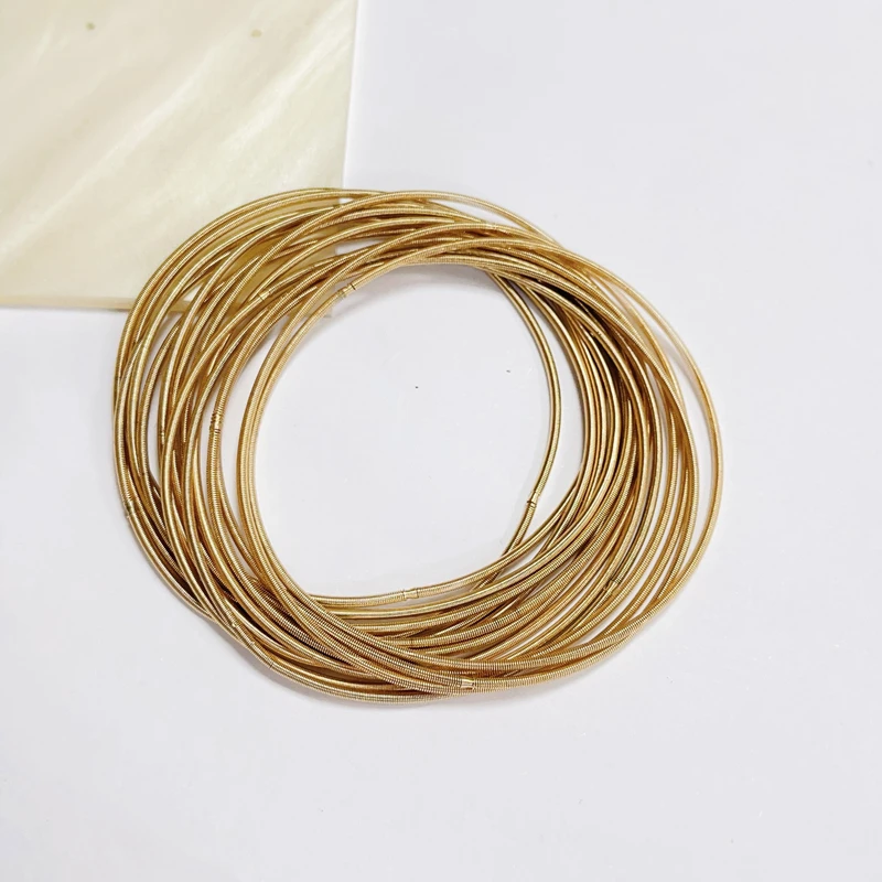 New Fashion Spiral Telescopic Carbon Steel Bangles Set for Women Gold Plated Spring Bracelet Elastic Non-Slip Bracelet Gifts