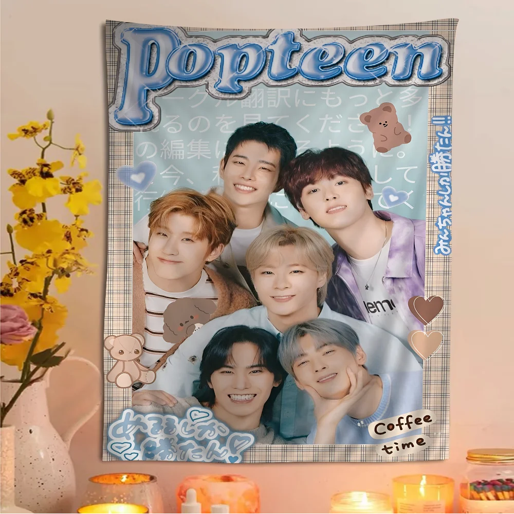 Tapiz colgante de pared coreano Kpop a-astro, cartel colgante de pared Hippie barato, tapices de pared bohemios, Mandala, hojas colgantes de pared