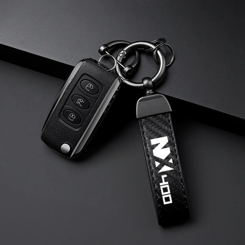 Key Ring Keys Strap Accessories High-Grade Leather Suede Keyrings Car Personality Motorcycle Keychain For HONDA NX400 NX 400 NX