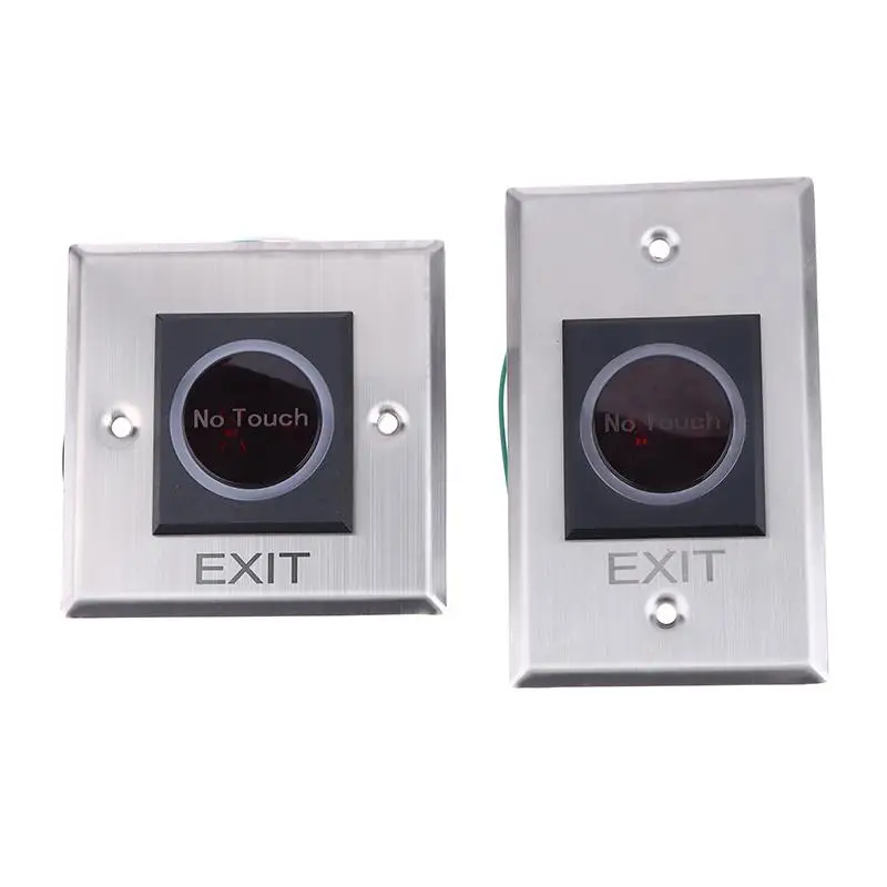 No Touch Square Stainless Steel Metal Door Release Switch Exit Button Touchless IR Contactless Infrared Enhanced Hygiene