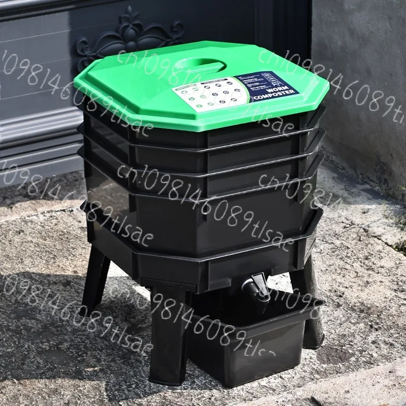 

Compost Bin for Outdoor - Large Capacity Worm Farm Composting Box, Organic Fertilizer Maker for Food Waste & Manure Recycling