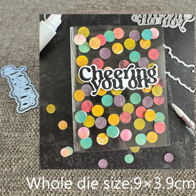 XL Design Craft Metal stencil mold Cutting Dies cheering you on letters scrapbook die cuts Album Paper Card Craft Embossing