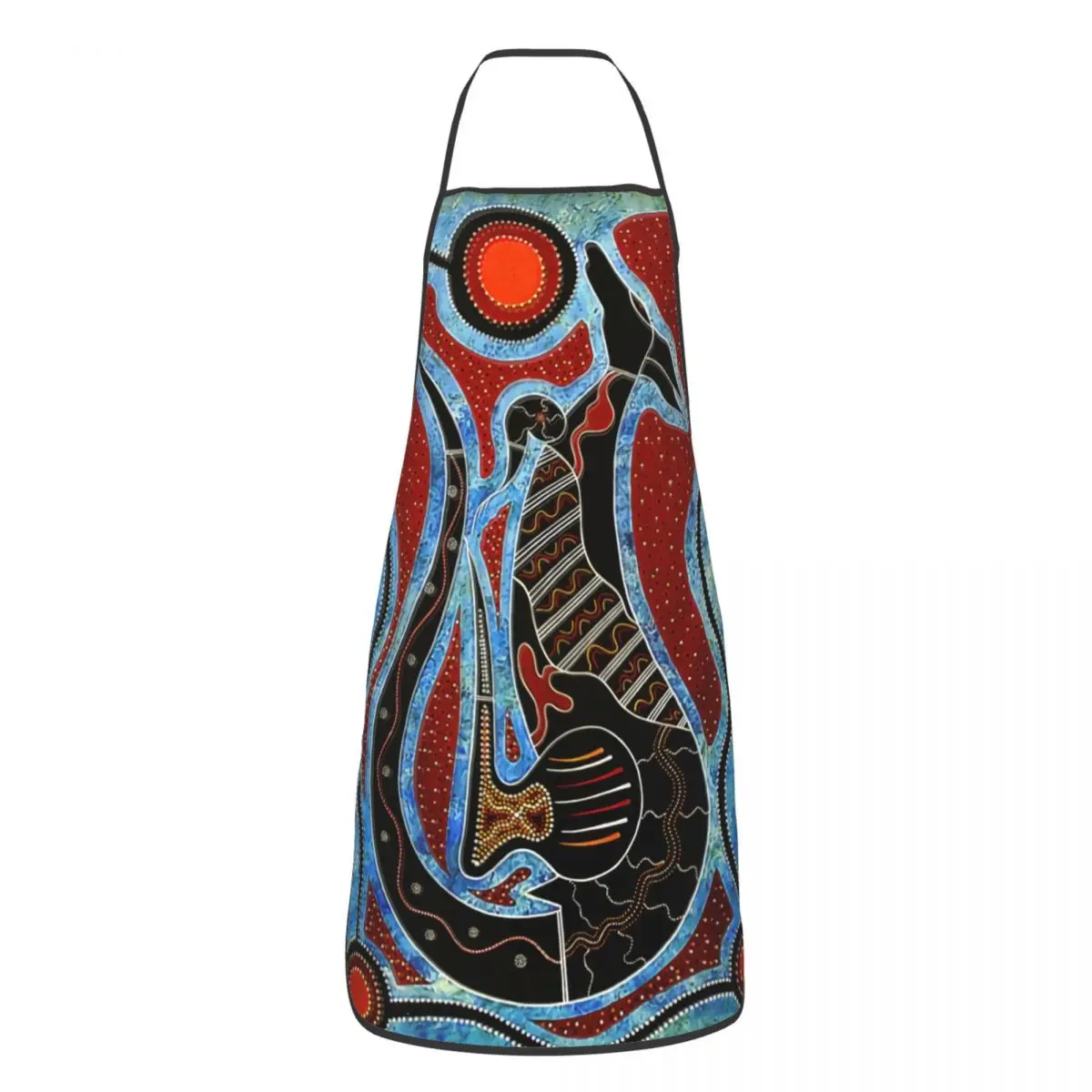 Custom Funny Australian Aboriginal Art Bib Apron Men Women Unisex Kitchen Chef Tablier Cuisine for Cooking Baking Gardening