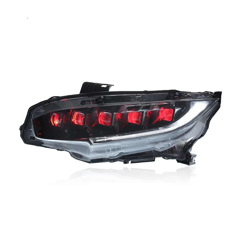 

For 16-21 Tenth Gen Headlight Assembly Modified Matrix Lens LED Daytime Running Light & Turn Signal