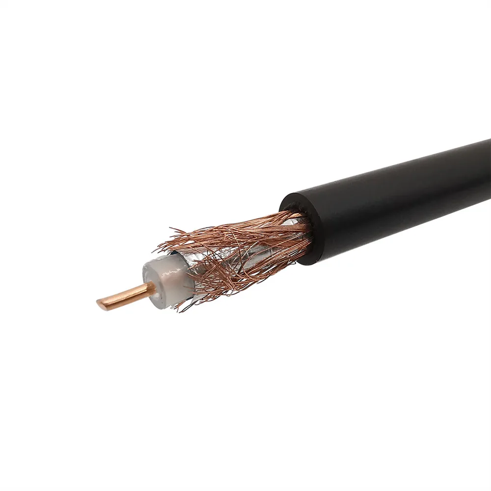 Black RG-58 RG58 RG58U Cable Wires RG58 RF Coaxial Cable RG58/AU 50-3 Pure Copper Coaxial Cable 50 Ohm 5-50 Meters