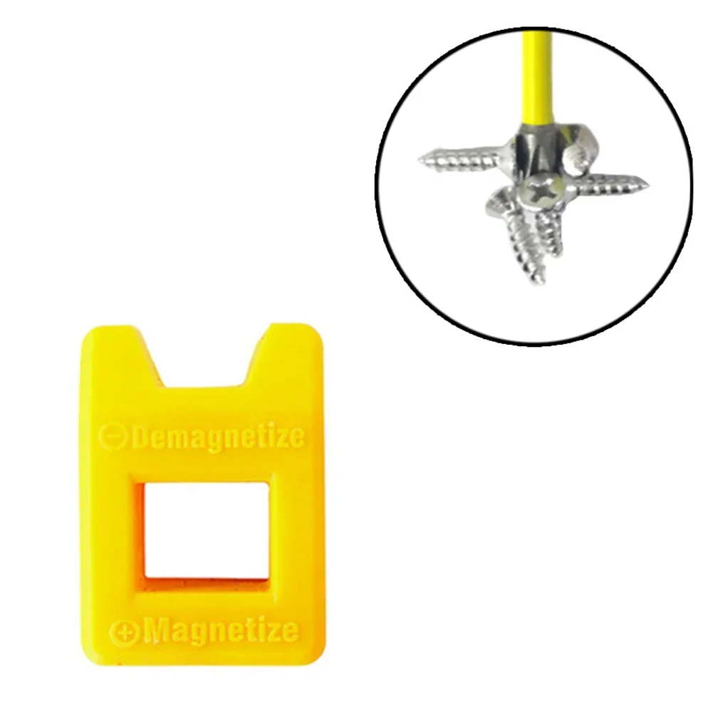 2 In 1 Screwdriver Magnetizer Degaussing Plastic Yellow Demagnetizer Change Magnetism Parts For Steel Hand Tool Accessories