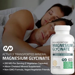 Glycine Magnesium, 200 Milligrams Per Serving,chelating High Absorption,mild To The Stomach,non Genetically Modified,60 Capsules