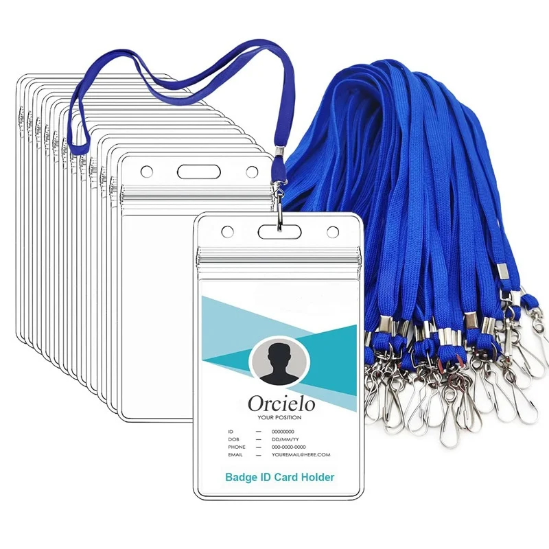 

Цельный прозрачный водонепроницаемый рабочий держатель для удостоверений личности, ремешок для ключей с выставкой компании, ремешок для карт, офисные принадлежности