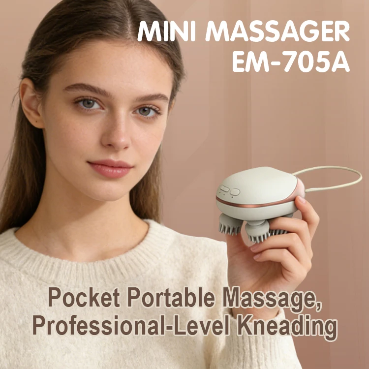 EMS Head Spa Electric Scalp Brush Scalp Care High-Intensity Red LED Waterproof Cordless Massager