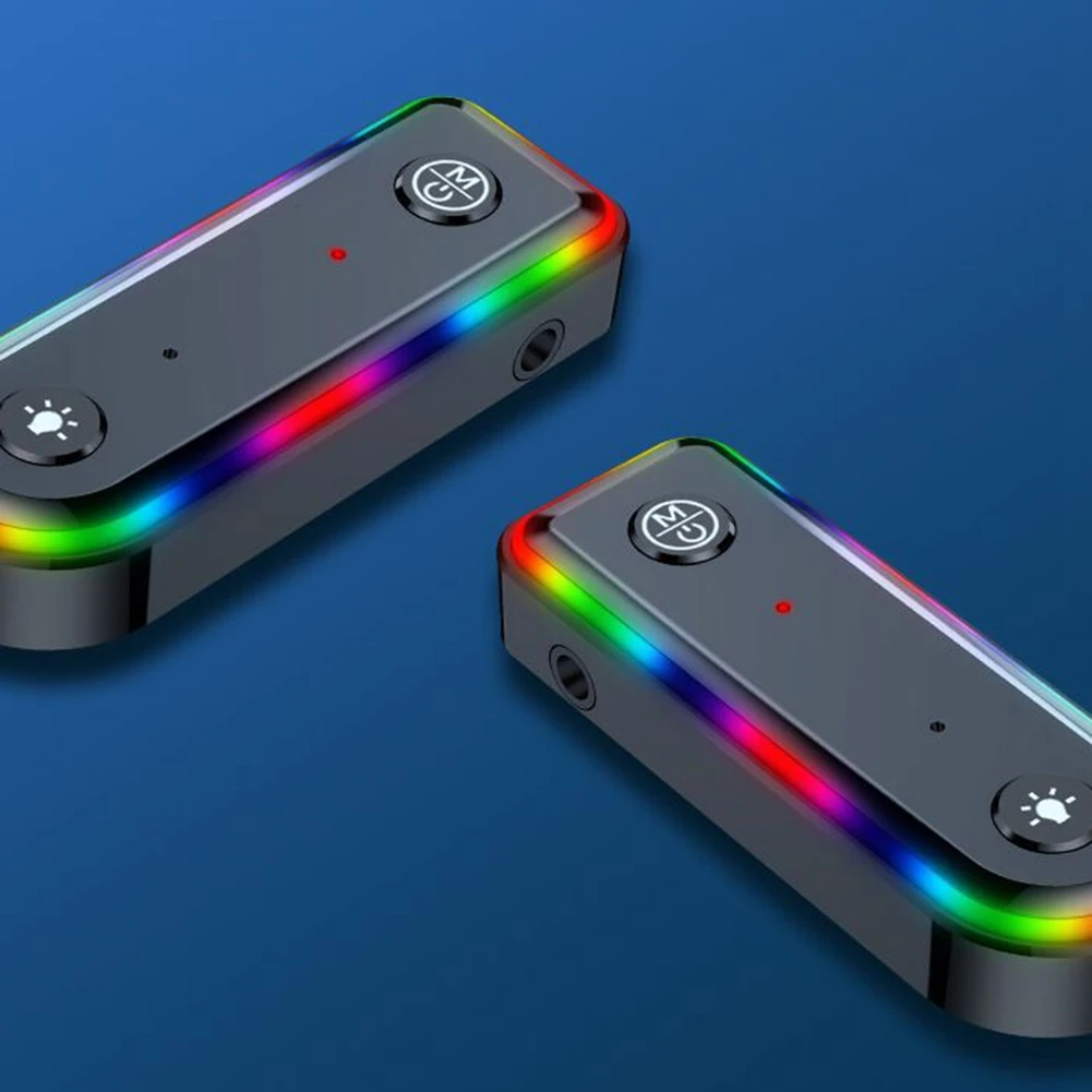 Colorful Wireless Bluetooth 5.3 Receiver Car Music Audio Adapter 3.5Mm Aux Jack Rechargeable Receiver Transmitter