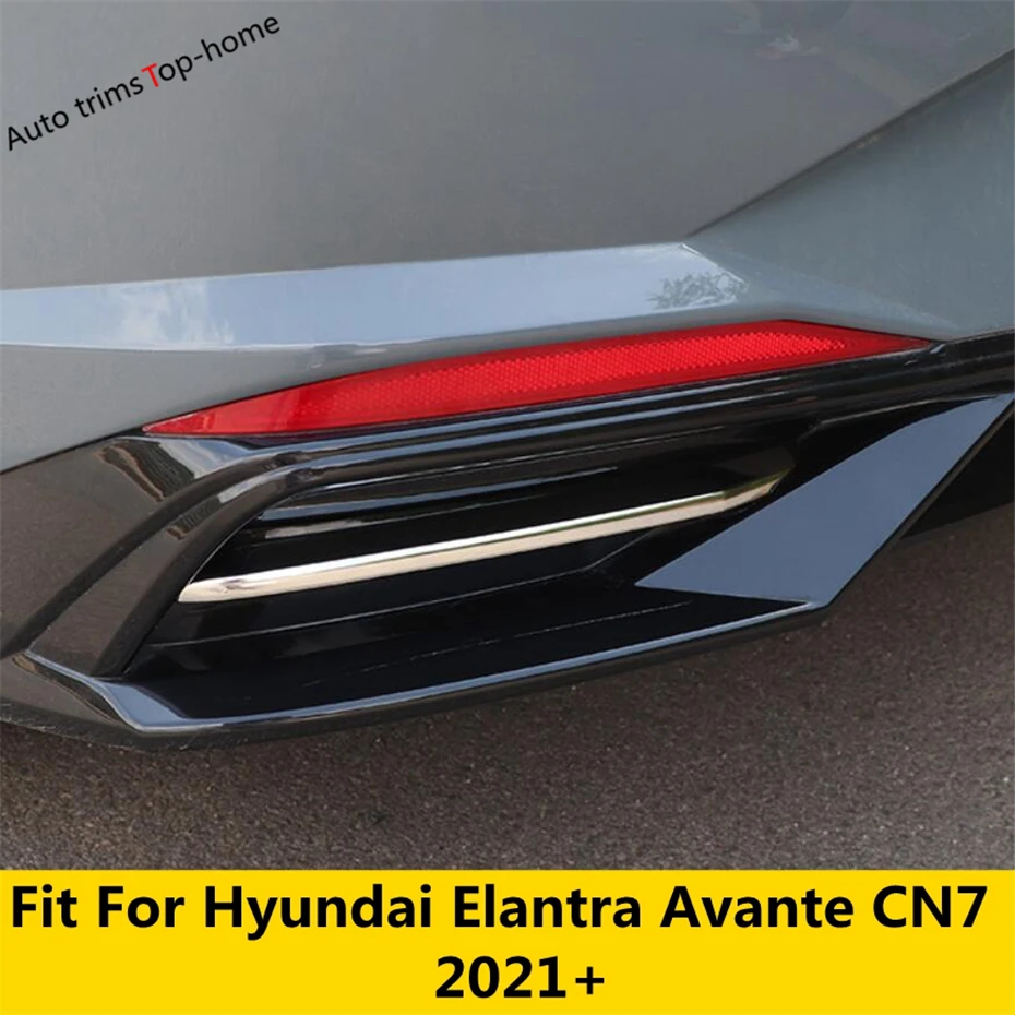 

ABS Chrome Rear Bumper Fog Light Lamp Decoration Frame Cover Trim Fit For Hyundai Elantra Avante CN7 2021 - 2023 Car Accessories