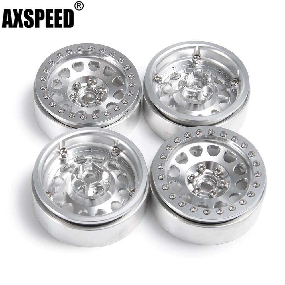 AXSPEED 2.2 inch Metal Beadlock Wheel Rim for 1/10 Axial SCX10 90046 Wraith RR10 90048 TRX4 D90 D110 RC Rock Crawler Car