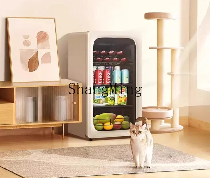ZYY bar di ghiaccio beige piccolo frigorifero per soggiorno domestico frigorifero per bevande da ufficio per tè