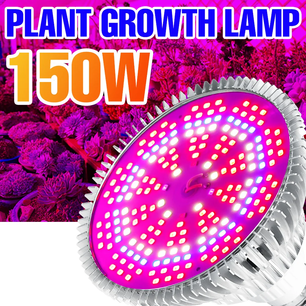 

E27 LED Grow Light Full Spectrum Phytolamp For Plant Seedlings Grow Tent Flower Seeds Indoor Cultivation Lamp 50W 80W 100W 150W