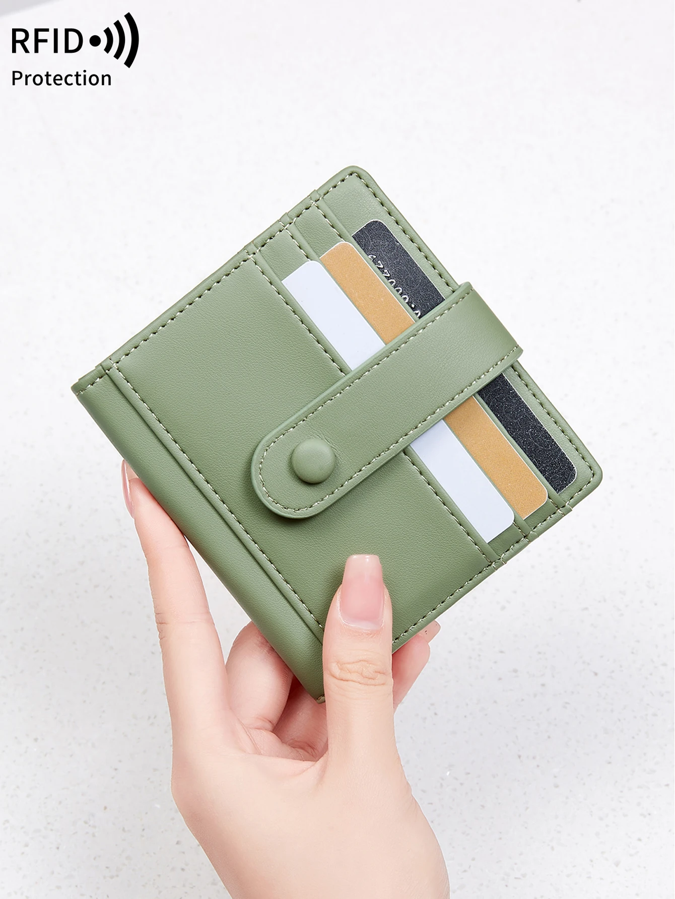 Fashionable RFID Women's and Men's Credit Card Holders PU Leather Ultra Thin Card Set Business Card Holder Women's Small Wallet