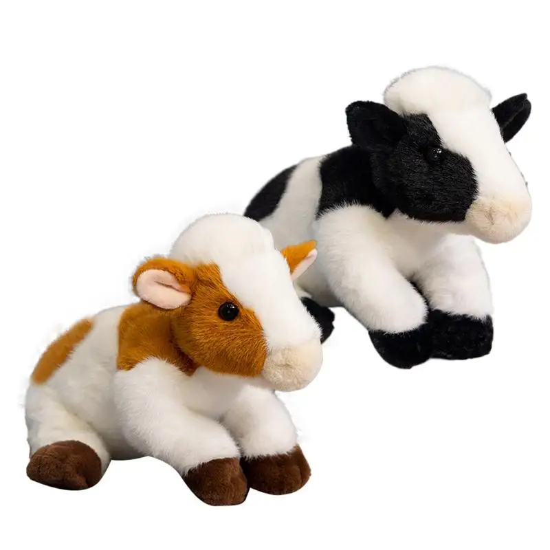 Cow Plush 8.6-Inch Cute Animal Stuffed Cows Small Animal Plushie Bedtime Cattle Yak Stuffed Animal Cuddly Stuffed Animals For