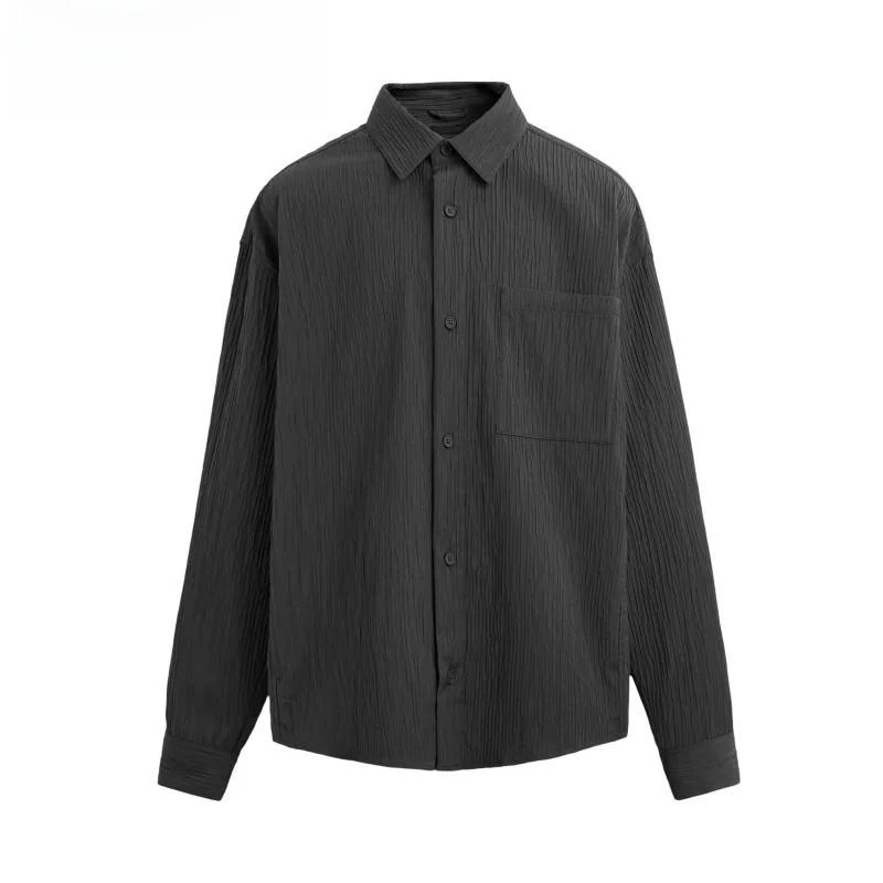 

Новая весенняя мужская повседневная верхняя одежда irt Long Sve со свободным воротником и морщинами, весенняя молодежная мода