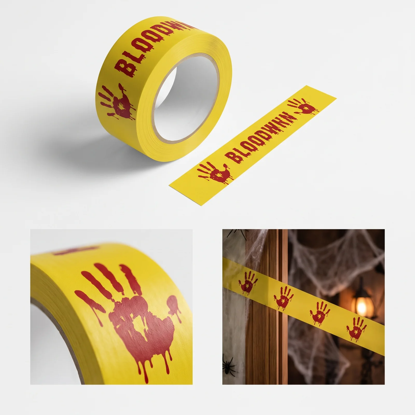 1 Roll of Halloween Tape DO NOT Enter Caution Isolation Warning Tape Plastic Warning Ribbon for Horror Theme Party Decoration