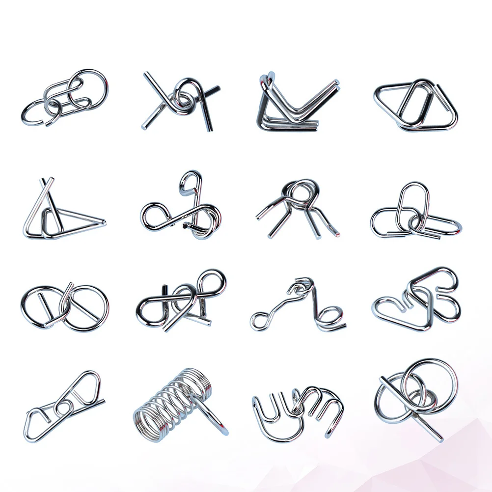 Metalen Brain Teaser Puzzelset Traditionele Chinese Cultuur Iq-spel voor kinderen Volwassenen Mind Unzipping Ring Puzzelgesp