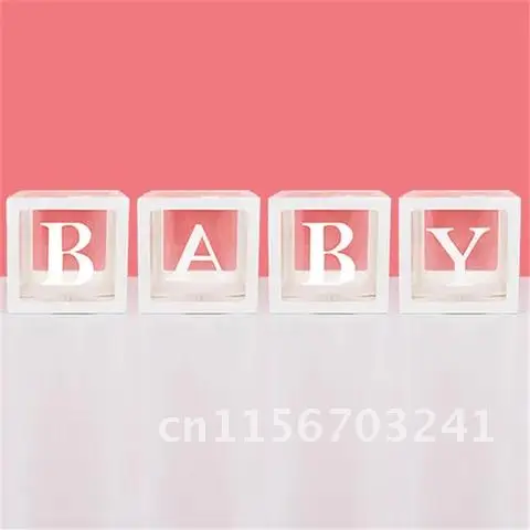 Clear A-Z alphabet name Baby love boy girl box balloons Baby shower decorations Gender reveal party boy girl One Year Old