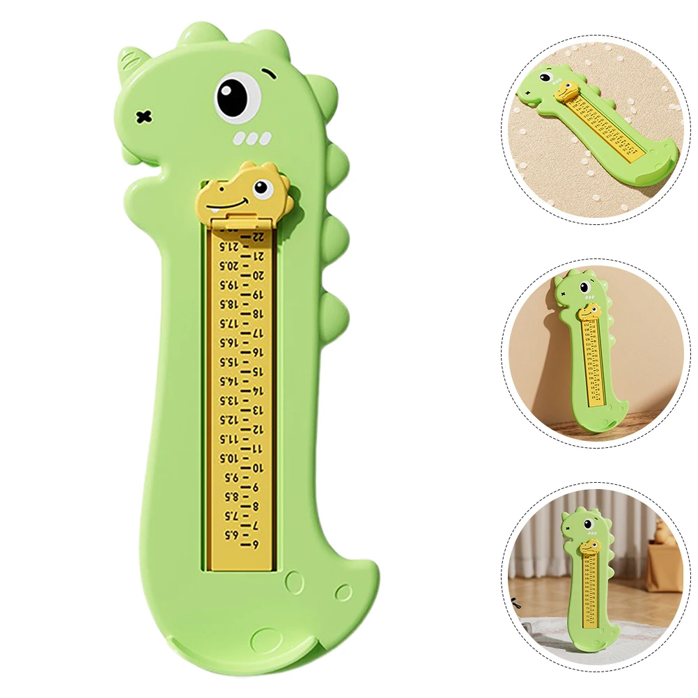 

Dinosaur Foot Measurer Kids Shoe Measuring Tool Cartoon PP Measurement Device Baby Accurate Comfort Dual Function Compatibility