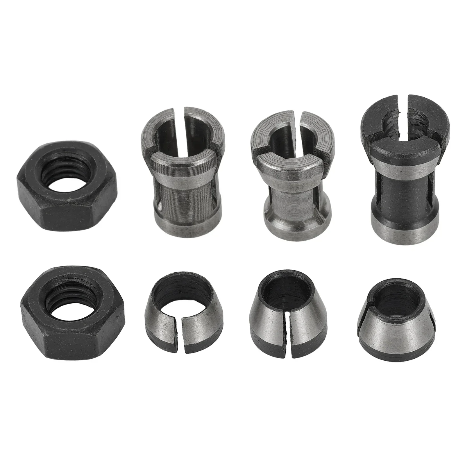 8 Pcs 6/6.35/8mm Collet Chuck Adapter Nut Set For Engraving Trimming Machine Milling Cutter Tools Router Woodworking Too Parts