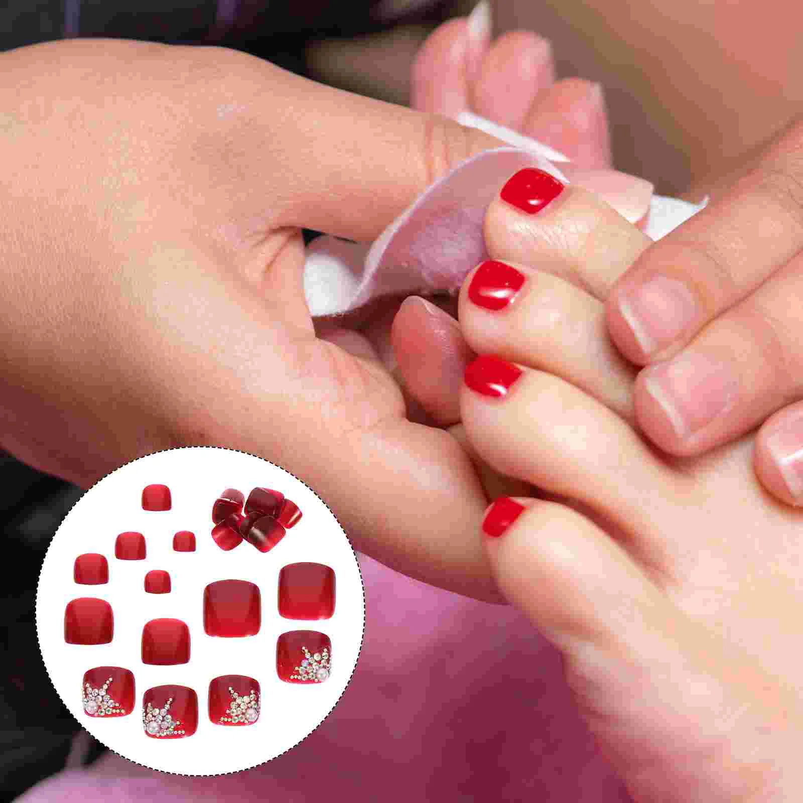 24 Pcs Nail Patch UV Coat False Tips Toe Extension Full Cover Fake Nails Gel Artificial