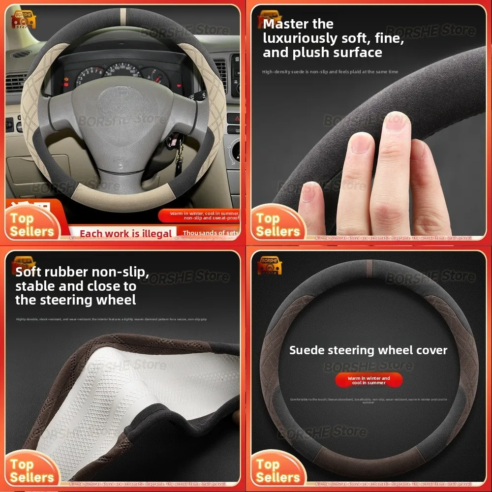 

Универсальный чехол на руль из искусственного меха 2026 с нескользящим дизайном, подходит для моделей Toyota Corolla 04 13, зимний автомобильный аксессуар
