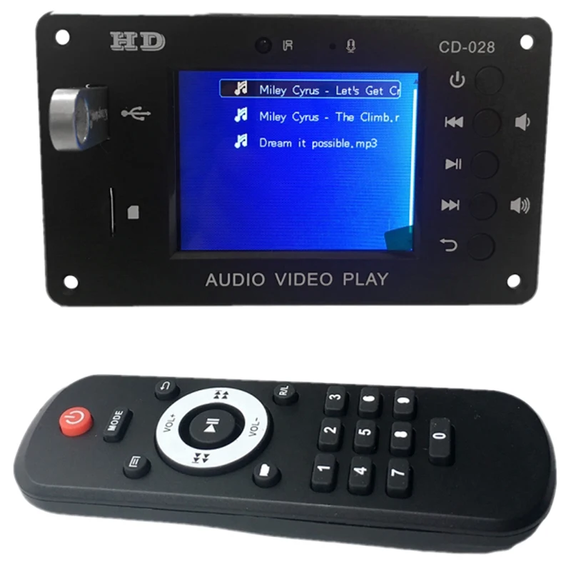 

MP3 Decoder Board Bluetooth 5.0 Stereo Audio Receiver Video Player WAV APE Decoding FM Radio USB TF for Car Amplifier