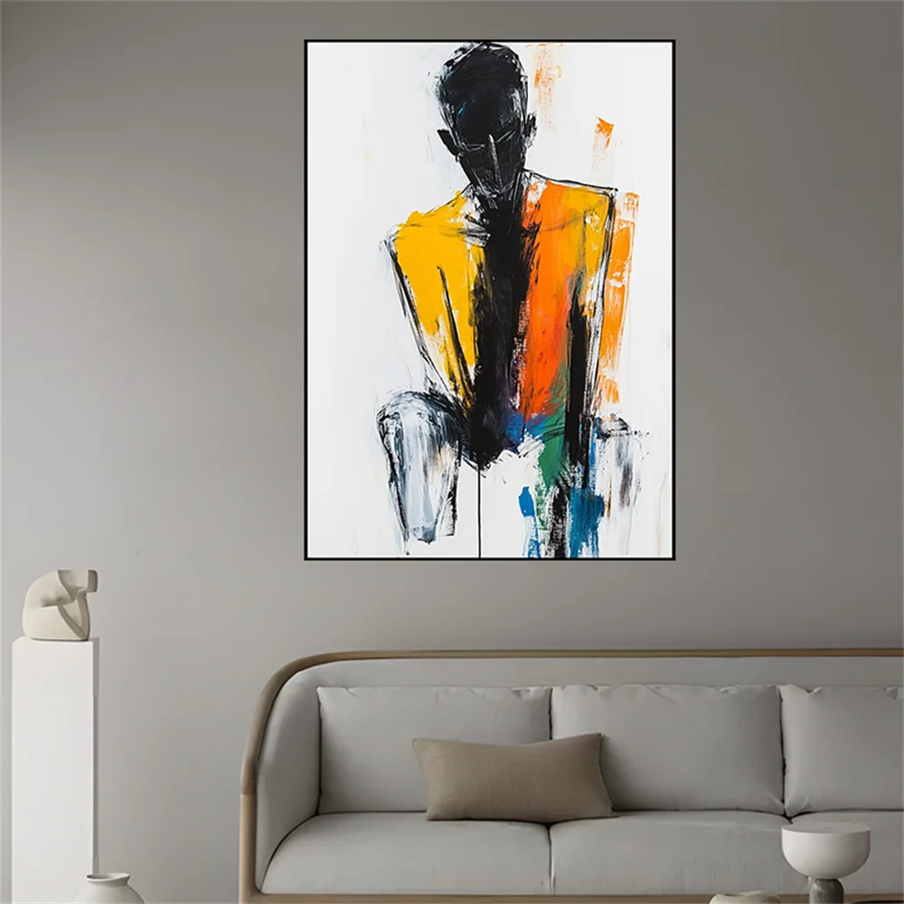 

Pop Grey And Black Canvas Paint Large Size 100% Handmade Thick Knife Modern Oil Painting Decor Living Room Artwork Gift Wall Art