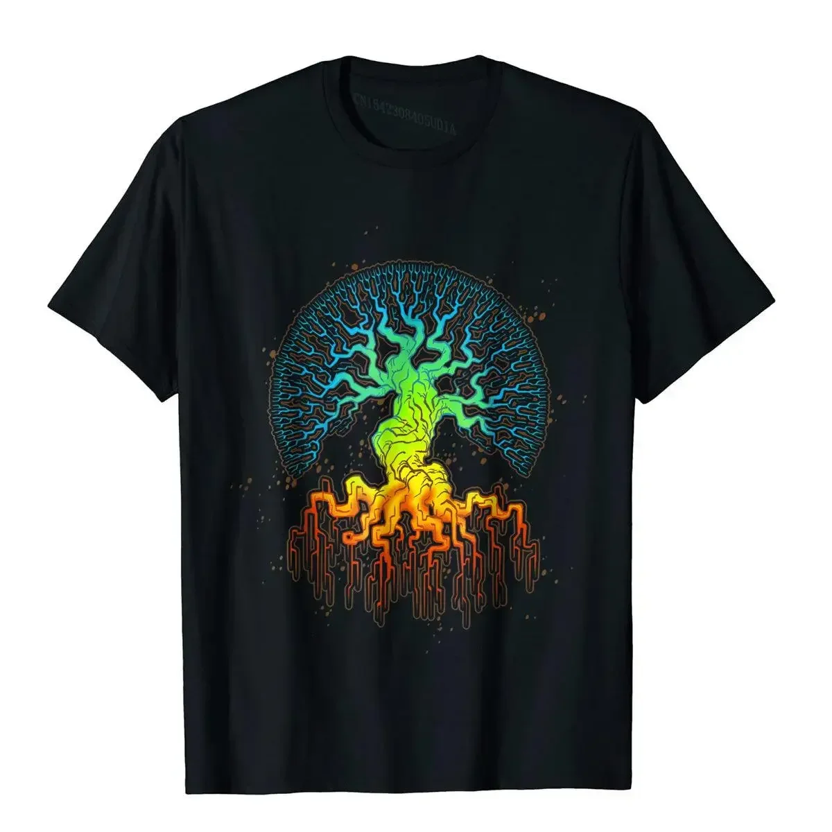 T-Shirt Woot Fractal Tree Of Life Rife Man Top oversized t shirt men clothing Leisure Kawaii manga vintage Cotton Beach harajuku