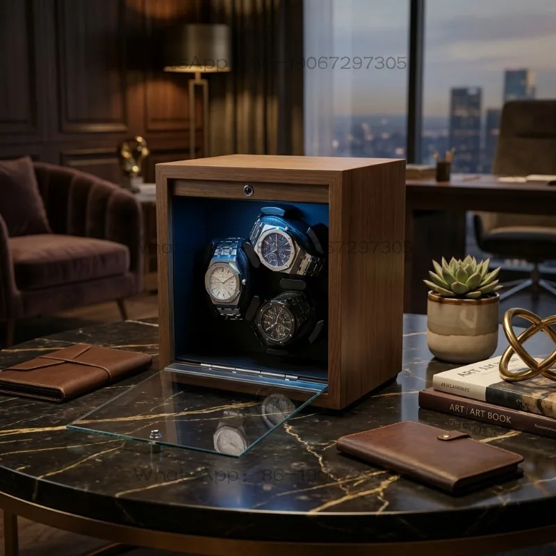 Black walnut wood 3-position automatic watch shaker Electric machinery Watch winding motor box