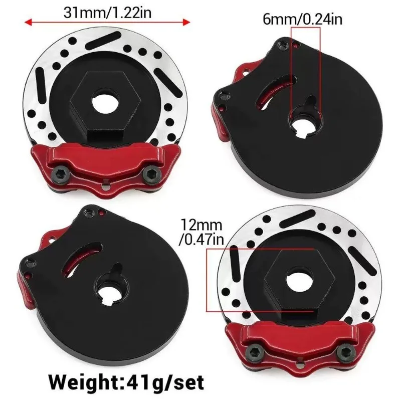 4PCS 12mm Metall Rad Hex Hub Adapter mit Bremsscheibe für Tamiya TT02 TT-02 1/10 Skala RC Racing auto Zubehör